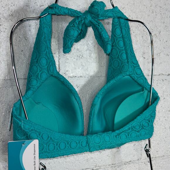 Coco Reef Womens Cameo Halter Bikini To Aqua Marine 10/ 34D, $80 - Picture 3 of 9